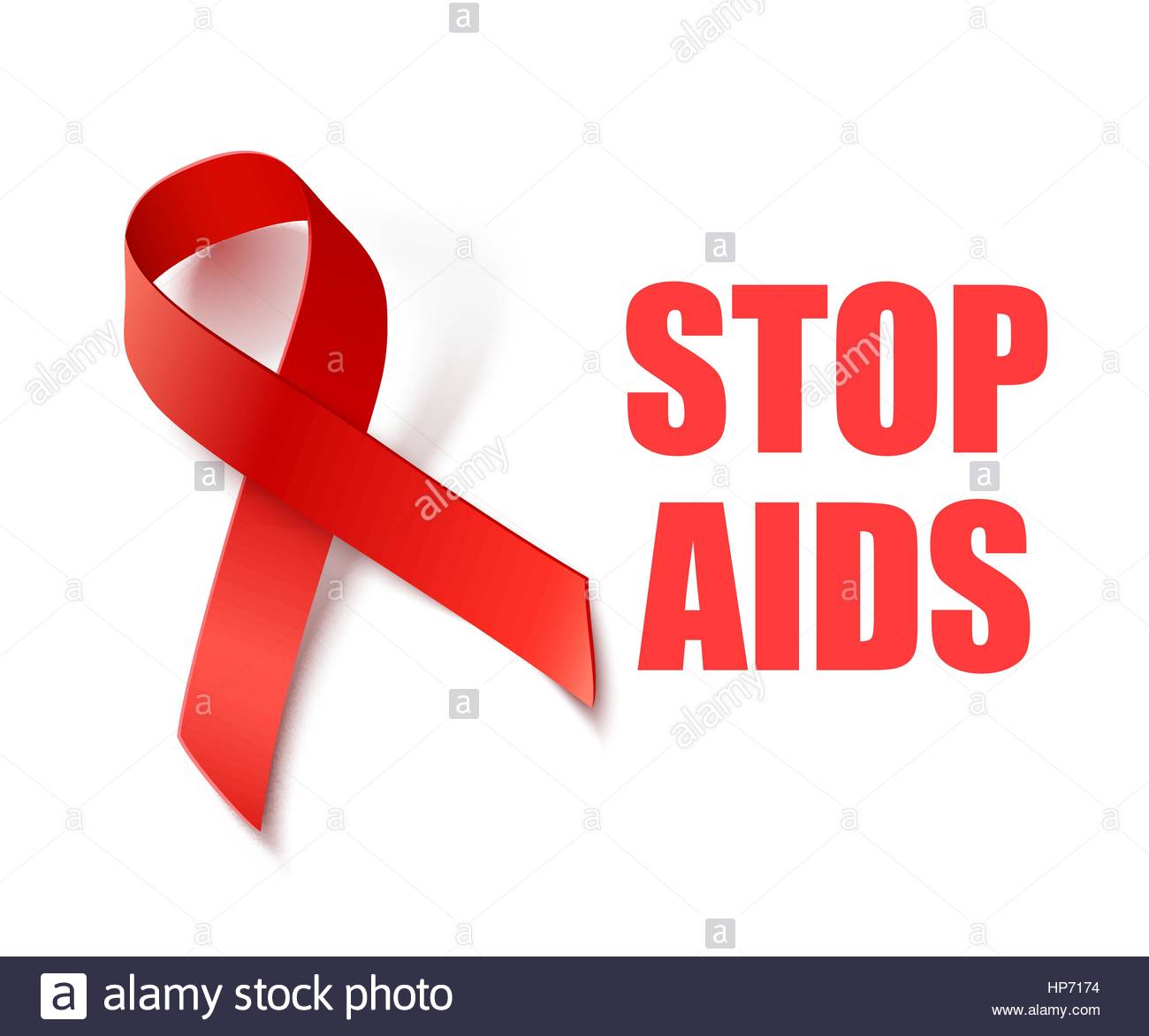 stop aids vector background with red ribbon aids and hiv awareness HP7174
